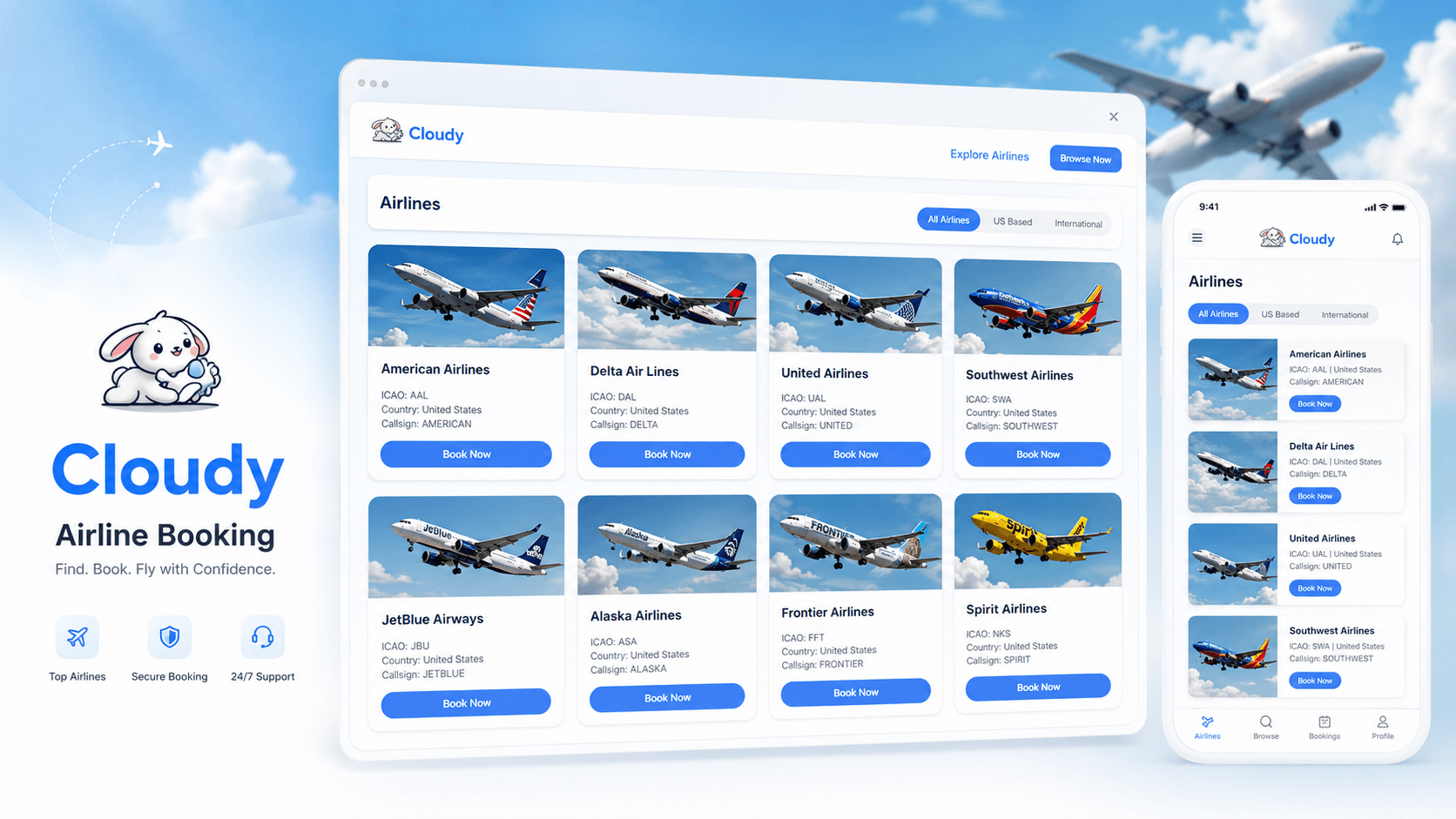 Screenshot of the Cloudy interface